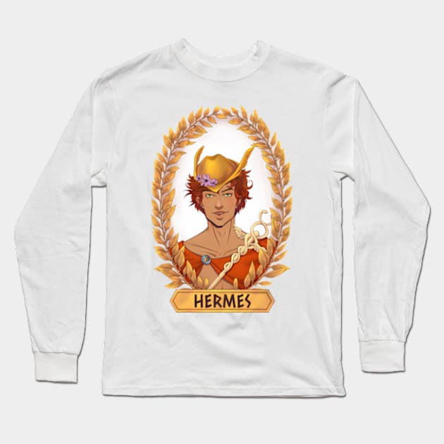 Hermes Olympian God Greek Mythology Long Sleeve T-Shirt by Tati Seol